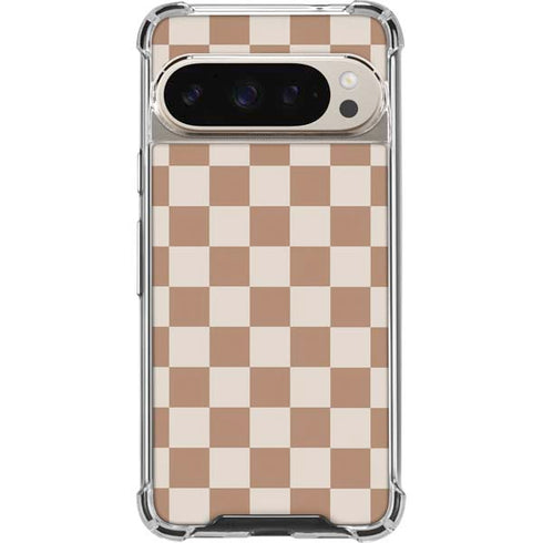 Neutral Checkered Pixel 9 Pro XL Clear Case